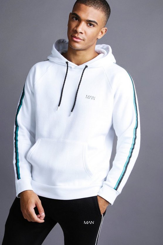 MAN Raglan Hoodie With Tape Detail 1 MAN Raglan Hoodie With Tape Detail