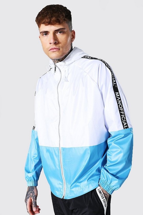 Oversized Highsine Colourblock Cagoule With Tape 1 Oversized Highsine Colourblock Cagoule With Tape