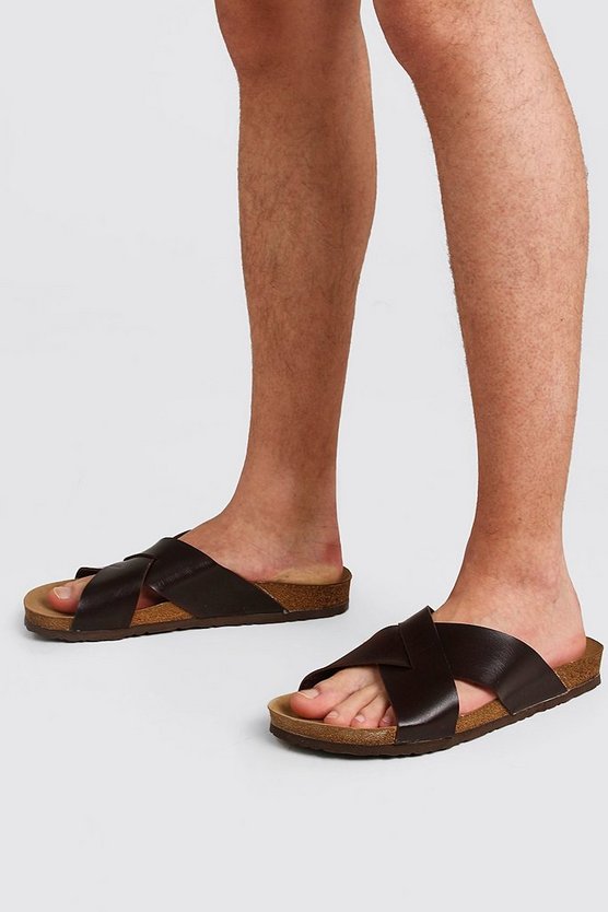 Faux Leather Cross Over Sandal 1 Faux Leather Cross Over Sandal