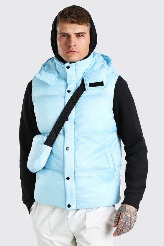 2 In 1 Hooded Gilet With Detachable Body Bag