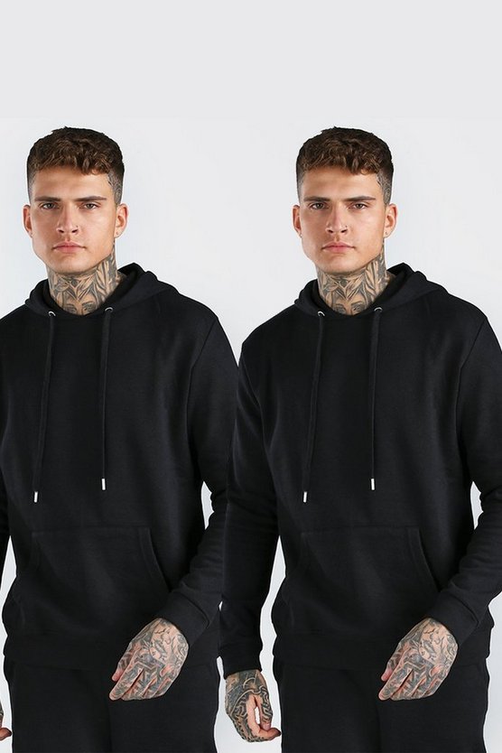 2 Pack Basic Over The Head Hoodie
