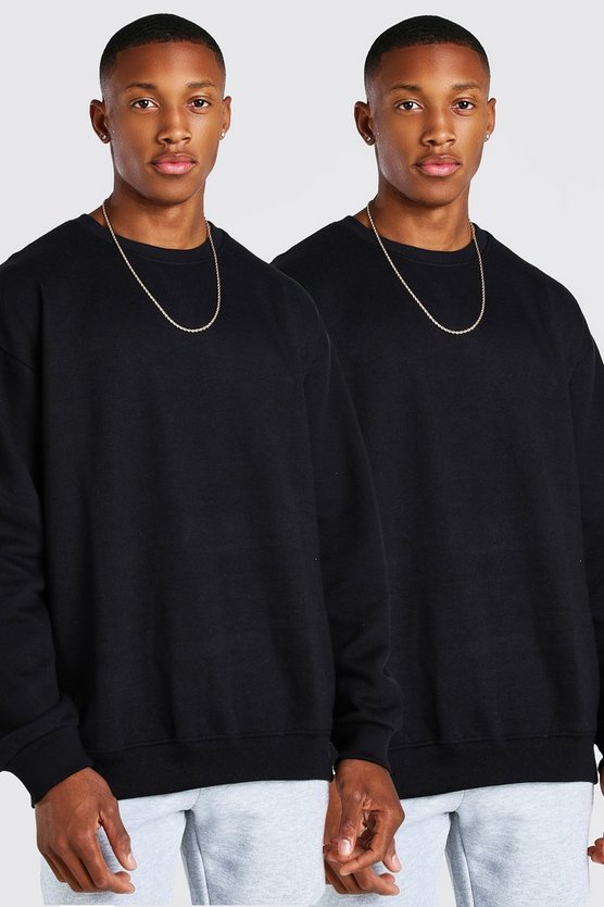 2 Pack Oversized Crew Neck Sweatshirt