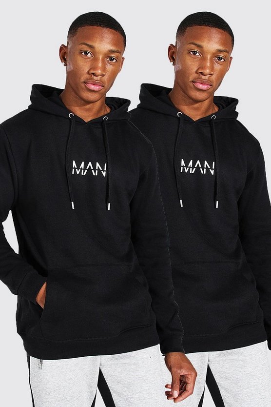 2 Pack Original MAN Over The Head Hoodie