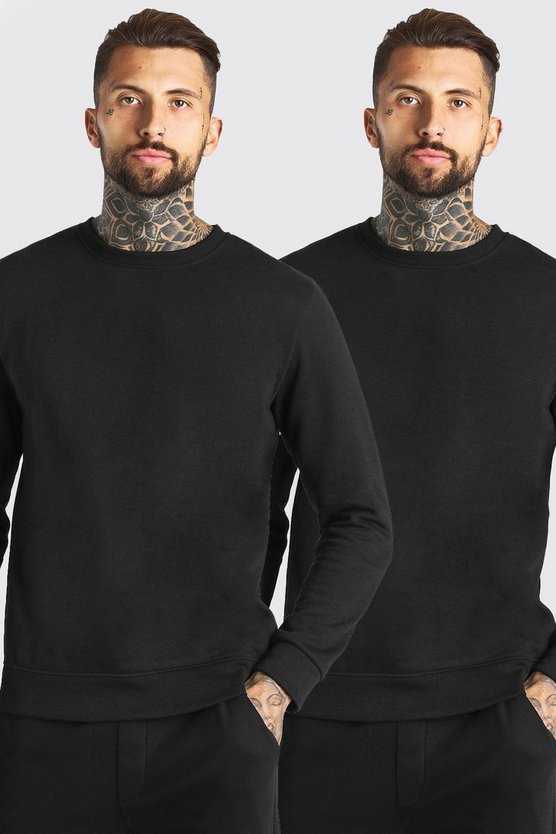 2 Pack Basic Crew Neck Sweatshirt
