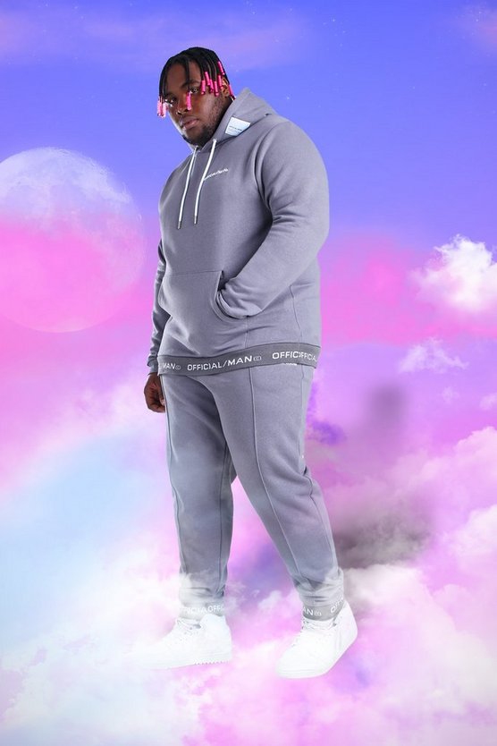 Plus Size Official MAN Hooded Tracksuit 1 Plus Size Official MAN Hooded Tracksuit