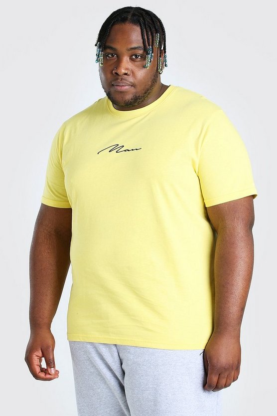 Plus Size MAN Script Embroidered T-Shirt 1 Plus Size MAN Script Embroidered T-Shirt