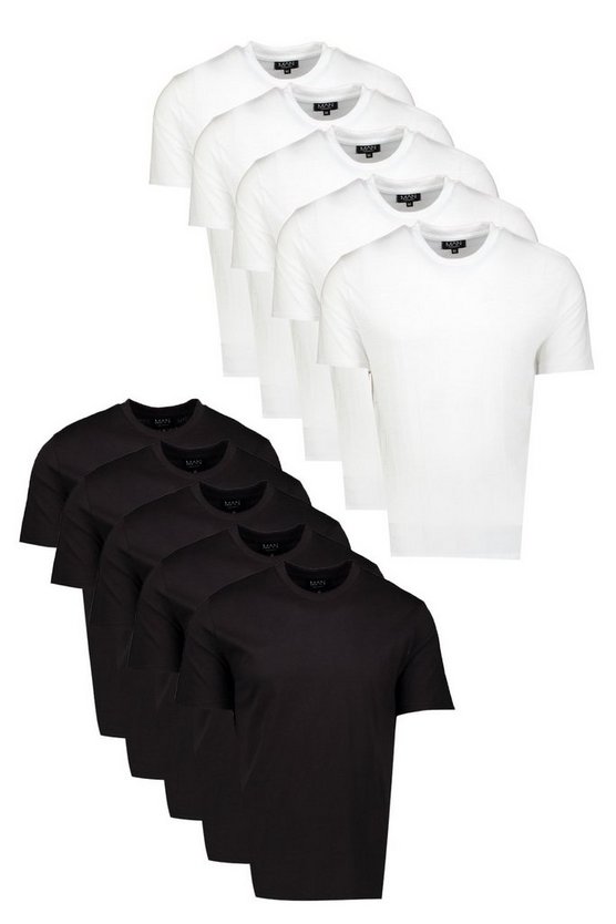 10 Pack Multi Basic Crew Neck T-Shirts