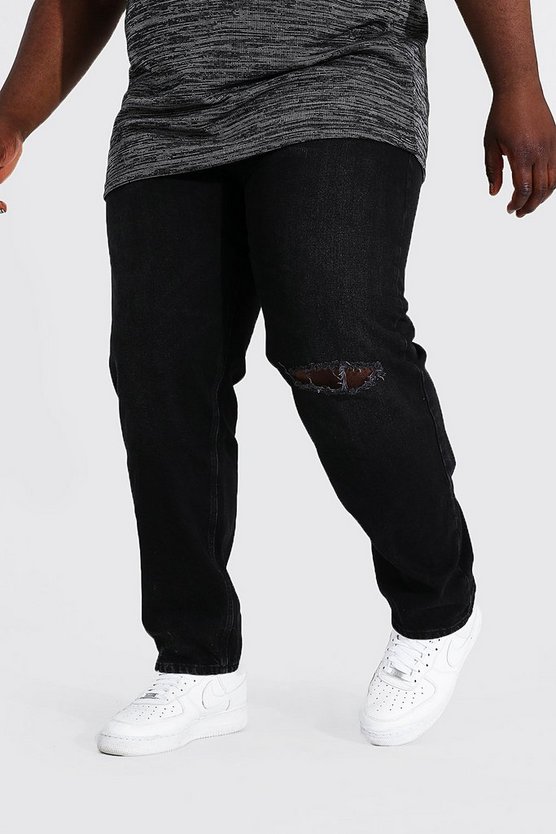Plus Straight Leg Single Busted Knee Jean 1 Plus Straight Leg Single Busted Knee Jean