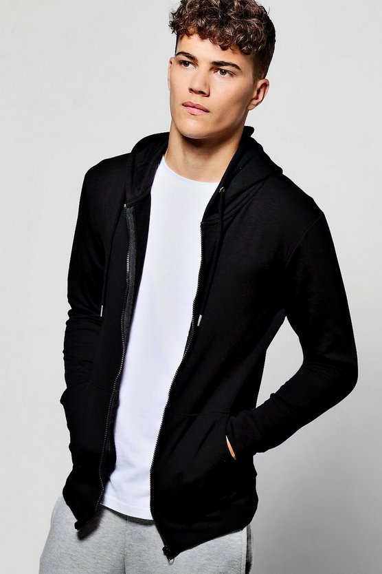 Muscle Fit Zip Through Hoodie 1 Muscle Fit Zip Through Hoodie
