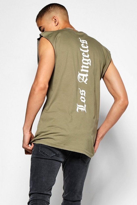 'LA' Longline Sleeveless T-Shirt