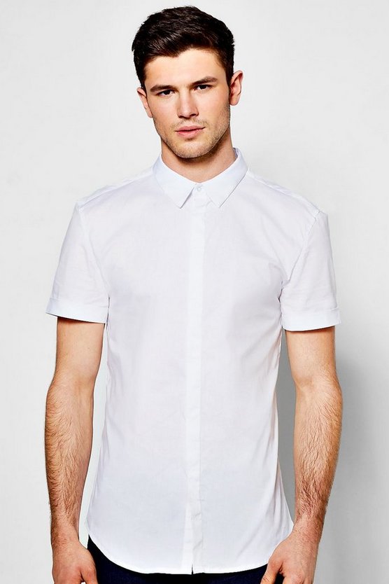 Slim Fit Short Sleeve Stretch Shirt 1 Slim Fit Short Sleeve Stretch Shirt