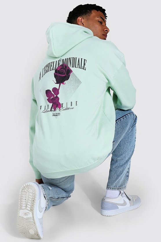 Oversized Floral Back Print Hoodie 1 Oversized Floral Back Print Hoodie