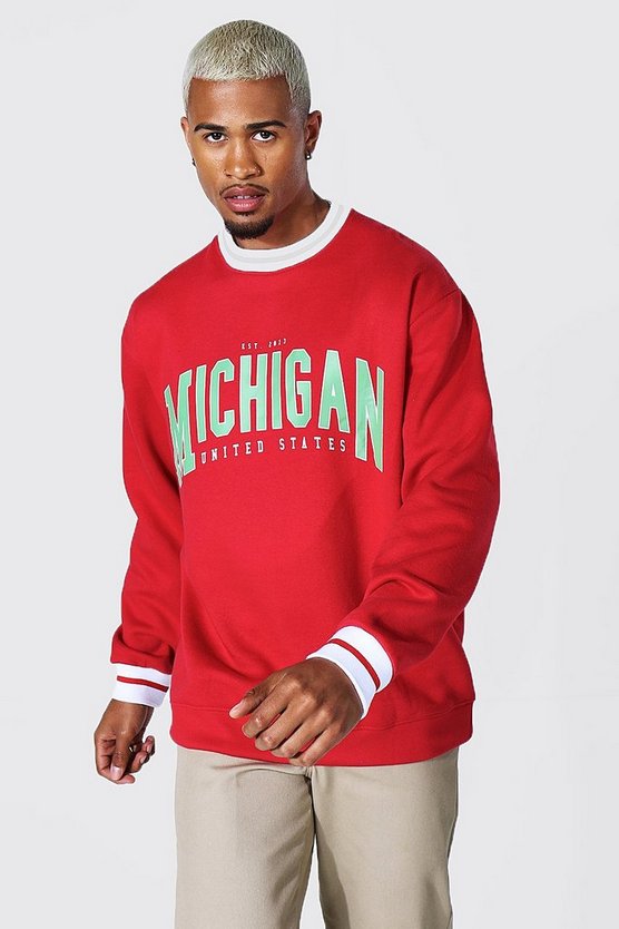Oversized Michigan Sports Rib Sweatshirt 1 Oversized Michigan Sports Rib Sweatshirt