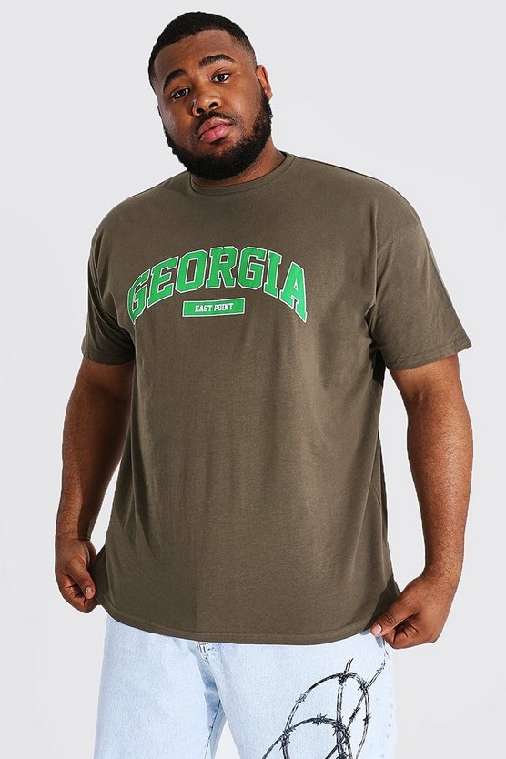 Plus Size Georgia Varsity Print T-shirt 1 Plus Size Georgia Varsity Print T-shirt