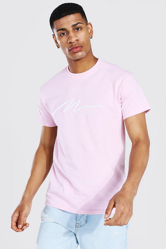 Man Signature 3d Embroidery T-shirt 1 Man Signature 3d Embroidery T-shirt