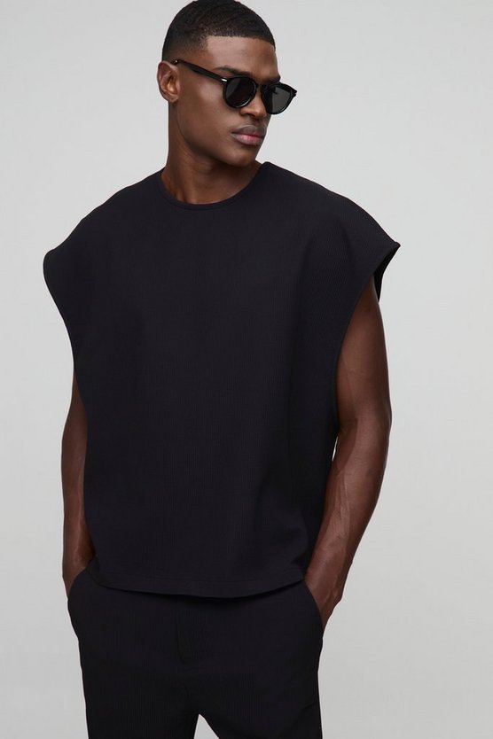 Oversized Boxy Pleated Cap Sleeve Tank 1 Oversized Boxy Pleated Cap Sleeve Tank