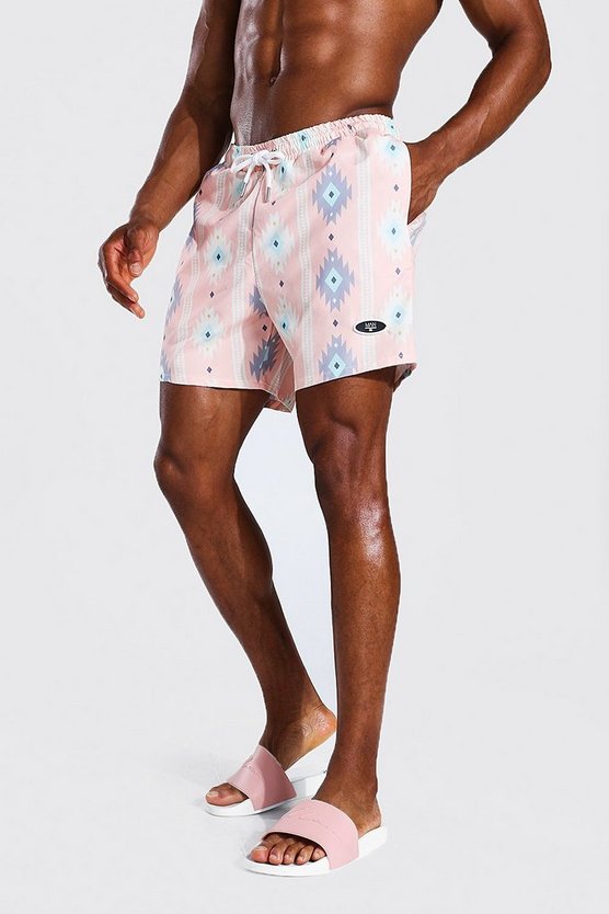 Mid Length Aztec Swim Short
