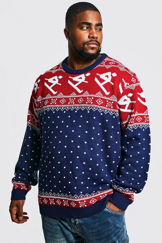 Plus Size Skiing Fairisle Christmas Sweater