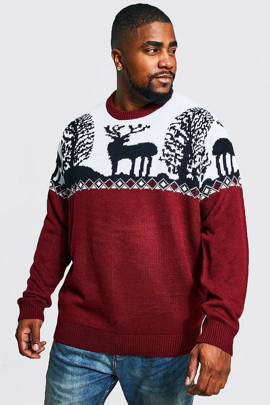 Plus Size Fairisle Knitted Christmas Sweater