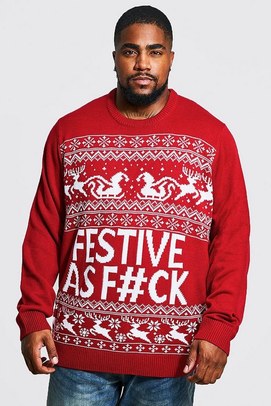 Plus Size Festive Slogan Christmas Sweater