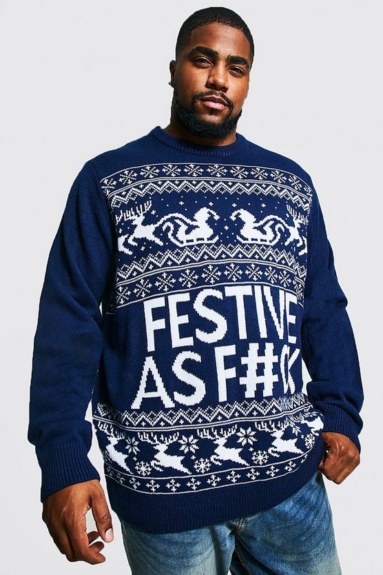 Plus Size Festive Slogan Christmas Sweater