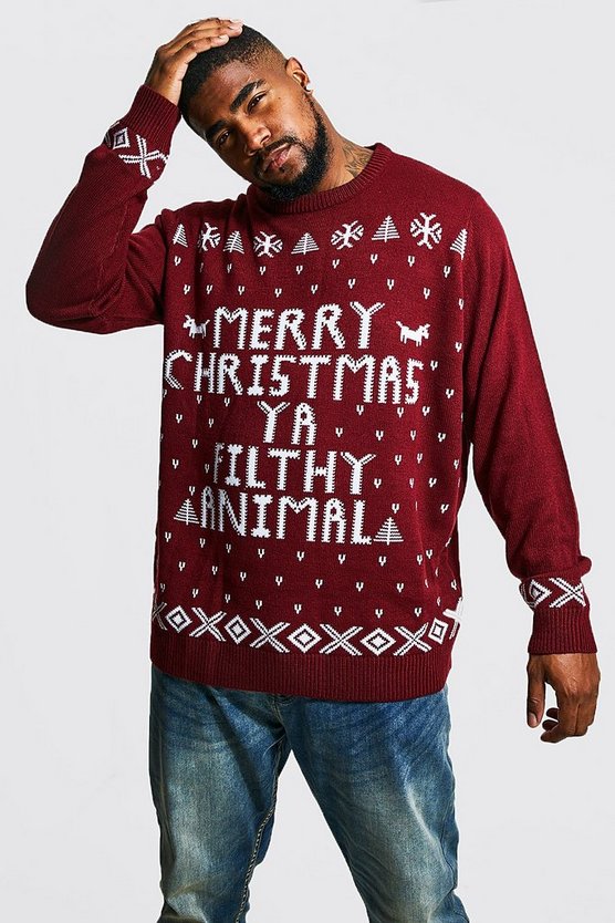 Plus Size Ya Filthy Animal Christmas Sweater