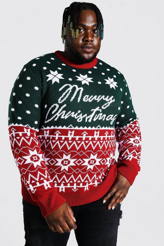 Plus Size Merry Christmas Knitted Jumper