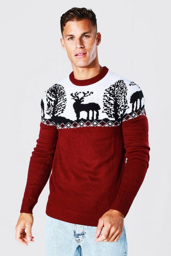 Tall Fairisle Knitted Christmas Jumper