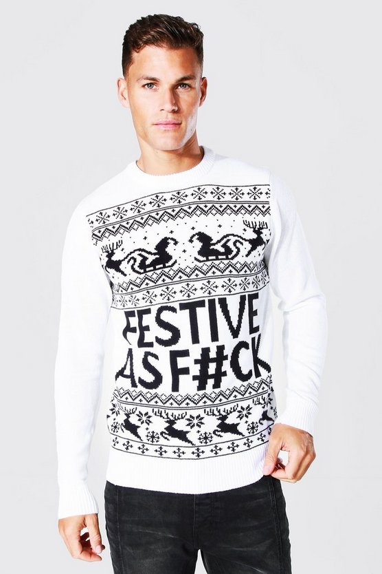 Tall Festive Slogan Christmas Sweater